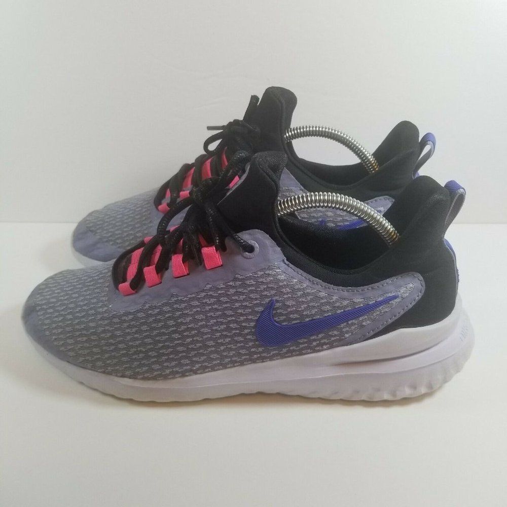 Nike Womens 10.5 Black Grey Purple Renew Rival Running Athletic Shoes AA7411-501